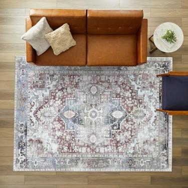 Imagem de Tapete lavável. Casa de fazenda moderna. Vintage. Turco. Boêmio. Atirado. Oriental. Tradicional. Tapetes para sala de estar. Jantar. Quarto. Escritório. Entrada. Foyer. (858RM, 9'12.7 cm x 14')