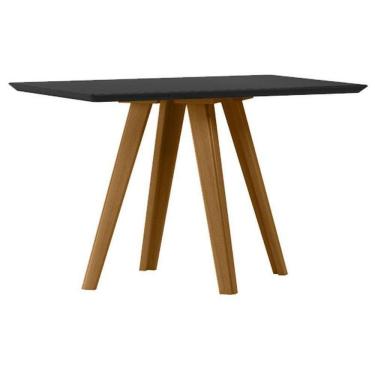 Imagem de Mesa De Jantar 120x80 Cm Mariah Com Vidro Ype Preto – New Ceval