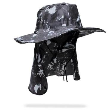 Imagem de Chapéu Pescador Camuflado C/ Capuz Proteção Solar De Nuca - Genérica, 