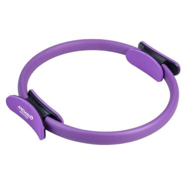 Imagem de Anel De Pilates Para Yoga Fitness Arco Flexível Leve Compacto Tonificador Fortalecimento Muscular Alças Acolchoadas de Espuma Andarix Active (Roxo)