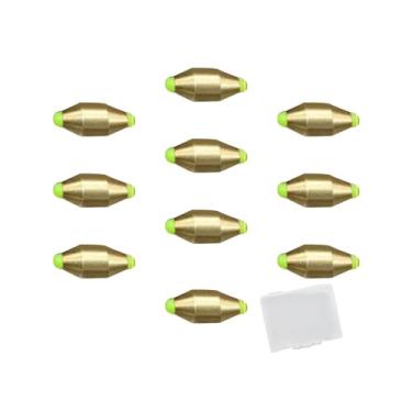 Imagem de menolana Chumbadas de pesca, pesos de pesca, acessório de equipamento com caixa, chumbadas de peso de cobre removíveis para pesca em água salgada, 2.0 10 peças