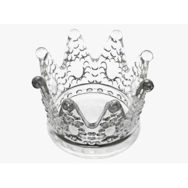 Imagem de Castiçal De Vidro Coroa Decorativo Premium Alto Brilho Vela