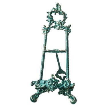 Imagem de IEUDNS Suporte de cavalete para fotos, exibição de arte, presentes, ornamento azul multifuncional, ferro para sala de estar, armário, mesa, armário, mesa, S