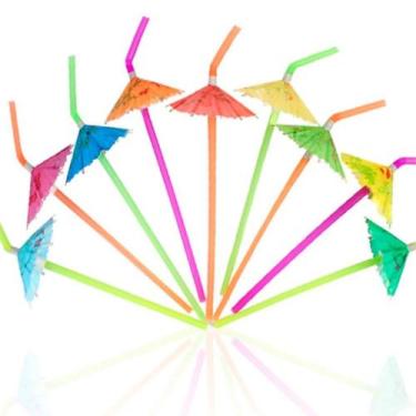 Imagem de Kit 24 Canudo Sombrinha - Guarda-chuva Festa tropical decoração - Plen