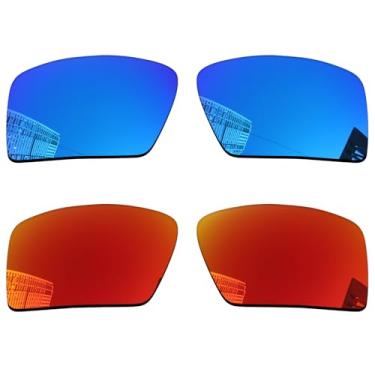Imagem de Acefrog Lentes de reposição polarizadas de 1,5 mm para óculos de sol Oakley Eyepatch 2 OO9136, material atualizado, resistente a impactos - vermelho fogo e azul gelo polarizado - 1,5 mm