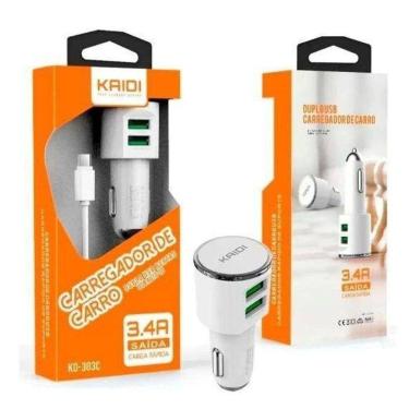 Imagem de Carregador Kaidi 3.4A Veicular Kd-303 Ip