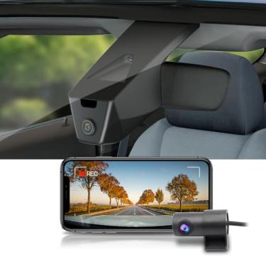 Imagem de Fitcamx Câmera frontal 4K + traseira 1080p para Dodge Charger 2015-2023 e SRT (HD2-1631/aberturas no meio), visual OEM, vídeo HD duplo, Wi-Fi e aplicativo, gravação em loop, sensor G, fácil de usar