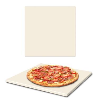 Imagem de aidpiza Pedra Para Pizza - Assadeira Forno Externo De 30 Cm, Grelha, Churrasqueira Quadrada Cm X E 1,5