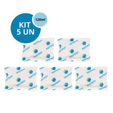 Imagem de Kit 5 Gelo Gel Bolsa Artificial Reutilizável Flexível Compressa 120g -