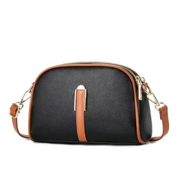 Imagem de Bolsa Transversal Feminina Retrô Pequena - Bolsa Quadrada com Alça Fina, Leve e Prática, Ideal para Dia a Dia e Ocasiões Especiais (Preto)