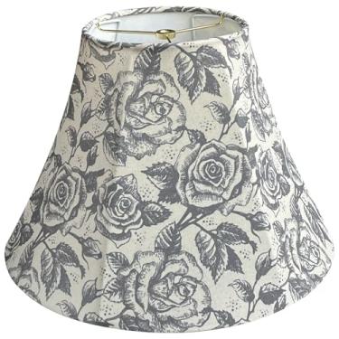 Imagem de TOOTOO STAR Abajur com estampa de sino, abajur vintage de 18 cm x 38 cm inferior x 26 cm de altura para abajur de mesa, luminária de chão, montagem necessária