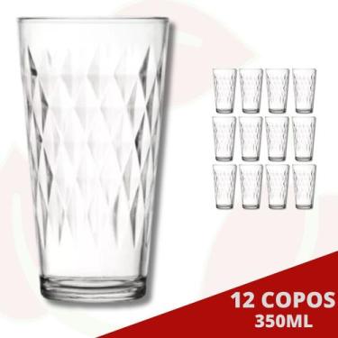 Imagem de 12 Copo de Vidro Vitrage Transparente 350ML Nadir Suco Água - NADIR FI