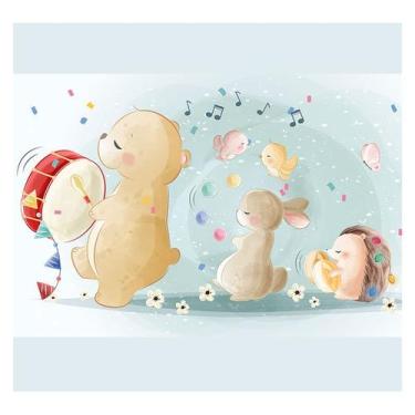 Imagem de Papel de Parede Adesivo Infantil Ursinhos Bebe Quarto - 528pcp - Allod