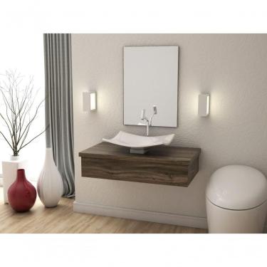 Imagem de Conjunto Bancada C-cuba F44 E Espelheira Metrópole 801 Carvalho Carvalho Dark