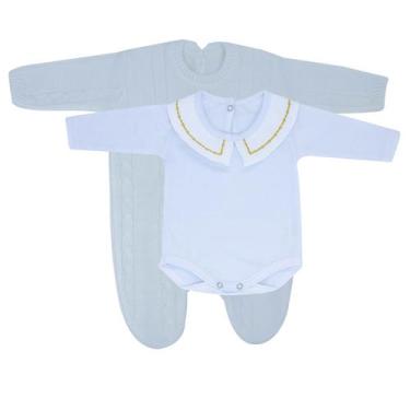 Imagem de Kit Macacão Trança Branco com Body Gola Bordada Gold - Kowak, RN, Bran