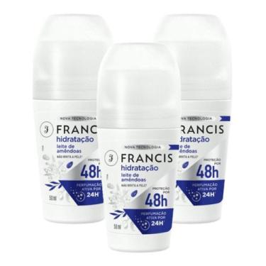 Imagem de Kit com 3 Desodorante Roll On Francis Leite De Amêndoas 50ml