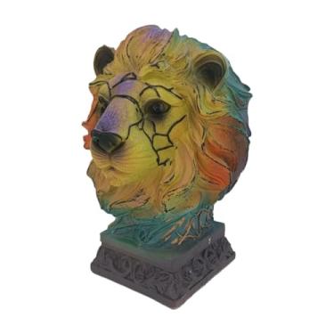 Imagem de Generic Abajur de mesa com animal, luz noturna de animal manchada, estátua, brilho ambiente quente, luminária de cabeceira de resina fofa para decoração de, Candeeiro de Mesa Leão