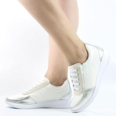 Imagem de Tênis Flat Amarração - USAFLEX, Branco silver, 38