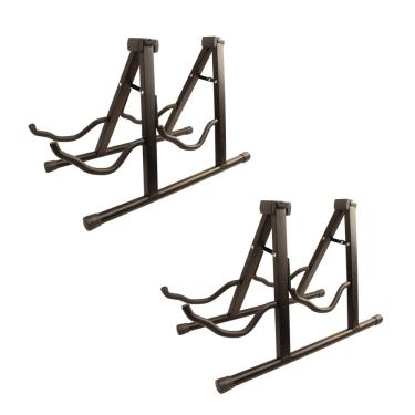 Imagem de ChromaCast CC-DGS-2PK Suporte duplo universal dobrável para guitarra com trava segura, pacote com 2