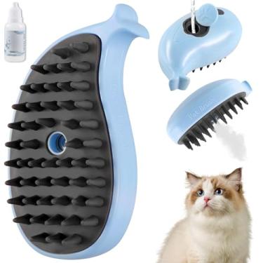 Imagem de Escova a vapor para gatos, escova 3 em 1 para gatos com solução de cuidado, escova elétrica para derramamento de gatos, escova de limpeza a vapor para gatos, pente de cabelo para gatos e animais de