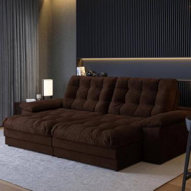 Imagem de Sofá Houston Retrátil Reclinável 3 Lug Suede 2,1m Abt 1,4m