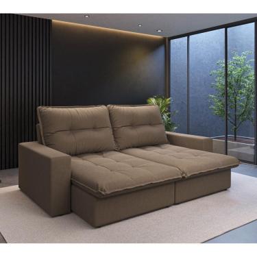 Imagem de Sofá Firenze Retrátil Reclinável 3 Lug Suede 2,1m abt 1,4m