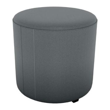 Imagem de Puff Redondo Decorativo Copenhage 43x43 cm Veludo Milani Store, Cinza