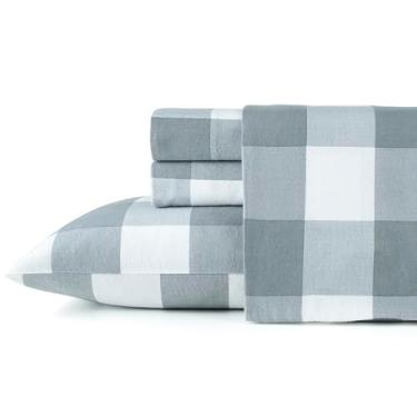 Imagem de Pointehaven 180 g/m² Algodão Escovado Estampa Xadrez Urbana Flanela Bolso Profundo Conjunto de Lençóis 3 peças, Twin Extra Longo