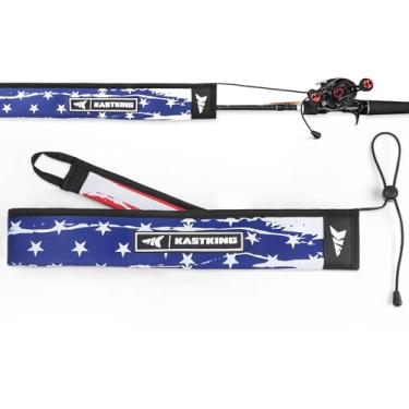 Imagem de KastKing Meias de neoprene MeshGuard, capas de haste flutuantes grossas com resistência ao gancho e proteção UV, laço embutido para pendurar e cordão ajustável, serve para varas de fundição, fiação e