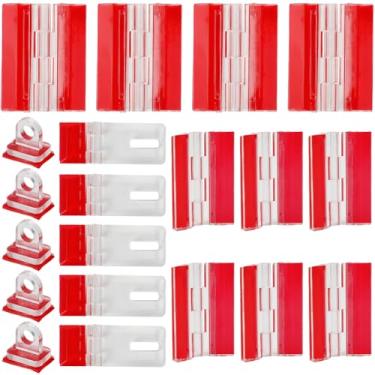 Imagem de GORGECRAFT 15 conjuntos de dobradiças acrílicas, kit de fivelas de trava autoadesivas, plástico transparente, dobradiças contínuas, fecho de porta pequeno para móveis de vidro, aquários, mini armários