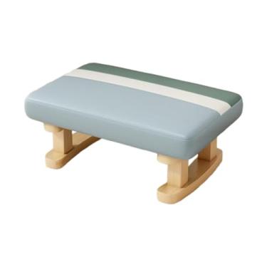 Imagem de MotiveTech Apoio para os pés, pufe, proteção para piso de madeira, pequeno e estável, apoio para os pés para apartamento, sala de estar, entrada, Azul Claro