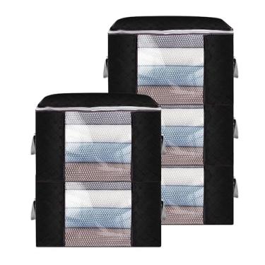 Imagem de Kit 5 Sacos Organizador Multiuso Anti Mofo Dobrável Edredom Cobertores Roupas de Cama Banho Travesseiros