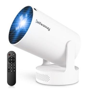Imagem de Mini projetor 4K com WiFi Bluetooth 5.4 – Projetor portátil inteligente para quarto e cinema em casa, certificado Netflix, Keystone automático, Android 11, controle de voz, controle remoto Air Mouse