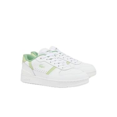 Imagem de Lacoste Tênis feminino T-Clip Set, Branca/Grn, 35