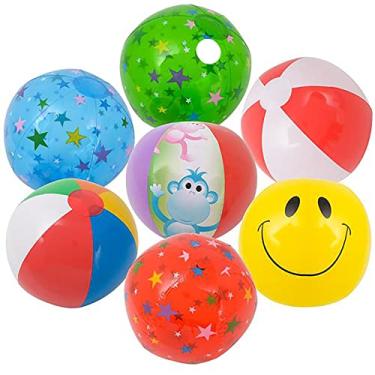 Imagem de Chochkees Bolas de praia grandes sortidas, vários designs para festa na piscina, aniversário, brinquedo divertido de verão, 40,6 cm (pacote com 25)