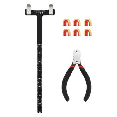 Imagem de FANOWZUO Kit de afinação de tiro com arco, régua quadrada em T preta, alicate de encaixe, 6 pontos de ancoragem de latão para flecha de arco recurvo e ajuste de corda