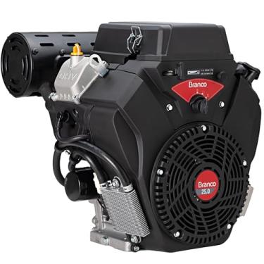 Imagem de Motor a Gasolina Branco Motores B4T-25.0E 25 cv 4 Tempos Horizontal – 2 Cilindros em V, Partida Elétrica 12V, 764 cc, Eixo 1", RAR, Lubrificação Forçada