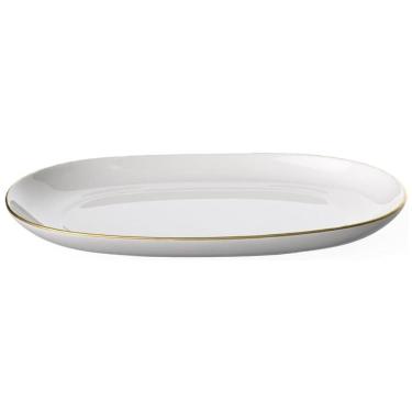 Imagem de Travessa de 20 cm com Formato Redondo Curvo e Material de Porcelana de Osso Premium, Villeroy & Boch, Branca e Dourada