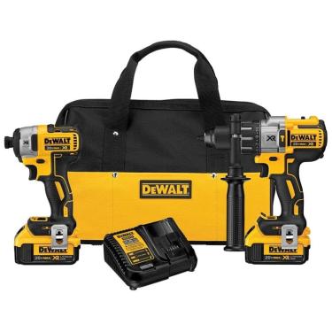 Imagem de Kit Chave de Impacto DCF887 e Furadeira DCD996 com 2 Baterias, Carregador e Bolsa de Transporte, DEWALT DCK299M2, Amarelo