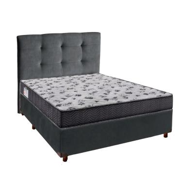 Imagem de Cama Box + Colchão Casal Ortobom D33 Iso100 + Cabeceira Estofada