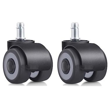Imagem de Rodízios de rolamento de pressão de 5 cm, rodas duplas com 4 rolamentos, mudo, cadeira de escritório para móveis, roda universal, rolamento de alta carga (2 rodas)