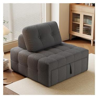 Imagem de Sofá-cama dobrável Sofá-cama dobrável conversível - cadeira-cama com travesseiro, para sala de estar/dormitório/uso hóspedes/escritório doméstico/apartamento, tamanho único(Dark grey,100cm)