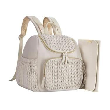 Imagem de simhoa Mochila para fraldas, mochila para amamentação, bolsa de ombro com trocador para compras no escritório