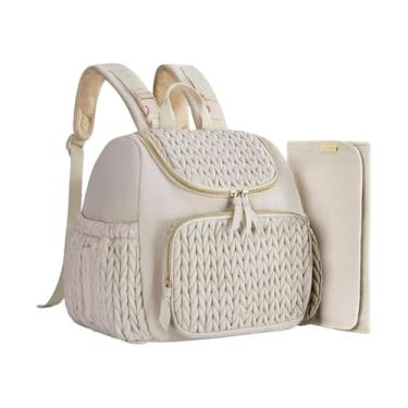 Imagem de Fenteer Mochila para fraldas, bolsa estilosa para mamãe e papai, bolsa de viagem de grande capacidade, mochila para mamãe, para caminhadas, escritório,