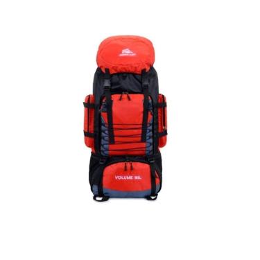Imagem de Mochila impermeável para acampamento e trekking 90L vermelha