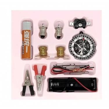 Imagem de Kit de circuito elétrico escolar de 17 peças com bússola