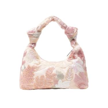 Imagem de MakeMeChic Bolsas femininas para noite floral com lantejoulas e alça superior com nó franzido, Multicor, one_size