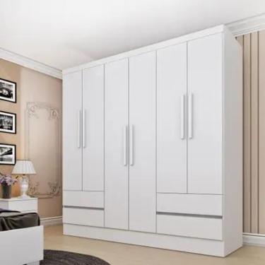 Imagem de Guarda Roupa Casal 6 Portas 4 Gavetas 180cm Oregon Tcil Móveis - MOVEI