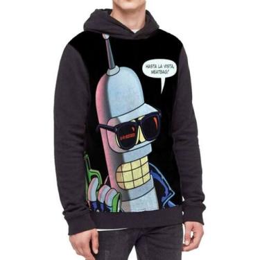 Imagem de Moletom Com Capuz Bender Rodriguez Futurama Ref:694 - smoke, Preto, G