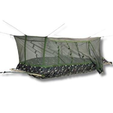 Imagem de Rede de Selva Safo com Mosquiteiro e Bolsa Térmica – Militar Camping Tático Verde/Camuflado – Suporta 120kg (Verde Oliva)